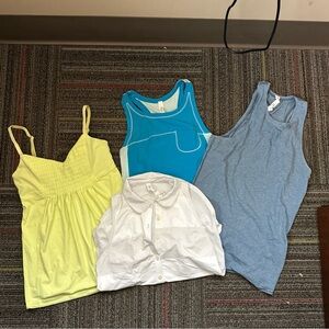 ** LOT OF 4 ** Lululemon Activewear Tops women’s size 6 - sleeveless polo tanks